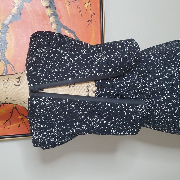 Kate Spade Saturday Black and White Paint Splatter Polka Dot Dress Size 6 - Picture 4 of 8